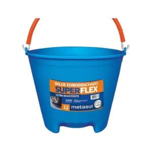 Balde Emborrachado 12 Litros Ultra Resistente - Superflex - Metasul - Imagem 1