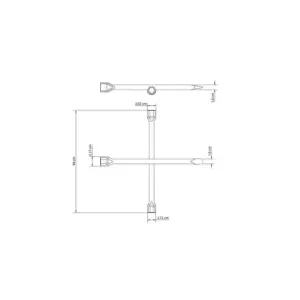 Chave de Roda Tipo Cruz com Corpo Forjado em Aço Especial 17 X 19 X 21mm com Espátula - Tramontina