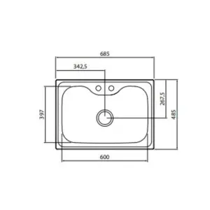 Cuba em Aço Inox 69 X 49cm Morgana 60fx Undermount com Acabamento Acetinado e Válvula