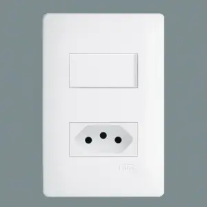 1 Interruptor Simples 16a/250v e 1 Tomada 2p+t 20a/250v Distanciados Habitat - Fame