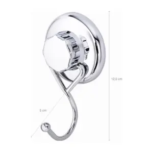 Astra, Avicab, Porta Toalha de Banheiro Cabide de Gancho com Ventosa para Roupa, Cor Inox, Aço - Imagem 5