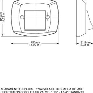 Acabamento para Válvula de Descarga Especial Cinza-pérola