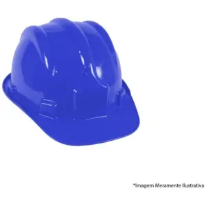 Capacete Segurança Aba Frontal Azul - Plastcor - Imagem 1