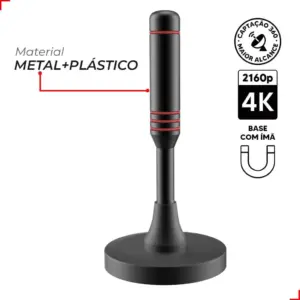 Antena Digital Range com Base Magnética e Cabo de 2,5 Metros Preto - Avant - Imagem 2