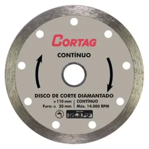 Disco de Corte Diamantado Contínuo 110mm - Cortag - Imagem 1