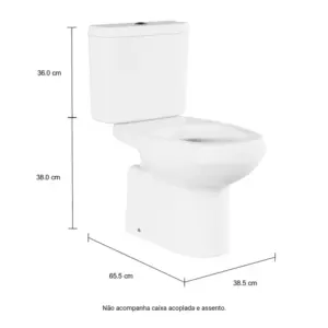 Vaso Sanitário para Caixa Acoplada Monte Carlo Branco - Imagem 5