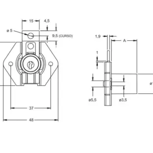 Fechadura para Gaveta e Móveis 302 com Chave Cromada - Stam - Imagem 1