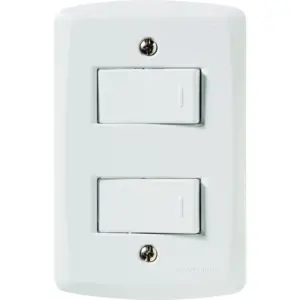 Conjunto 4" X 2" de 1 Interruptor Simples 10a 250v + 1 Interruptor Paralelo 10a 250v - Tramontina - Imagem 1