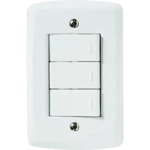 Conjunto 4" X 2" de 3 Interruptores Paralelos 10a 250v - Tramontina - Imagem 1