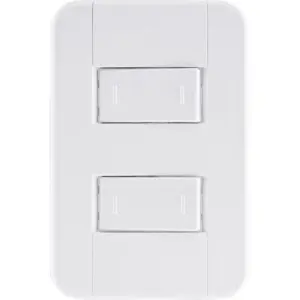 Conjunto 4 X 2 com 2 Interruptores Paralelos Branco - 10 a / 250 V - Tramontina - Imagem 1