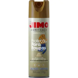 Jimo Anti Traça Inseticida Proteção para Roupas e Livros Sem Cheiro Aerossol 300ml