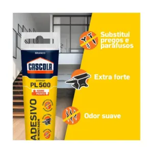 Monta & Fixa Pl500 Interior Cola Cascola, Adesivo de Montagem Extraforte, Cola para Madeira, Compensado, Concreto, Entre Outros Materiais, Cola com Agarre Imediato, 1x85g - Imagem 5