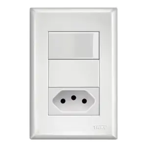 Conjunto Interruptor Simples e 1 Tomada (2p+t)10a/250v Branco