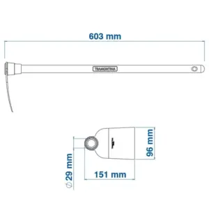 Enxadinha com Cabo de Madeira 60cm Laranja - Imagem 3