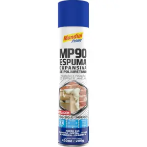 Espuma Expansiva de Poliuretano Pu 430 Ml (280 G) Mundial Prime – Uso Doméstico e Bricolagem | Vedação, Fixação e Preenchimento - Imagem 1