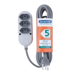 Extensão Múltipla com 3 Tomadas 5m 2p+t 10a 250v - Tramontina