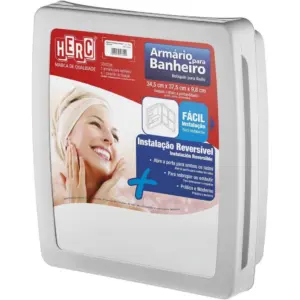 Armario para Banheiro Cinza Cromado 34,5l - Herc - Imagem 1