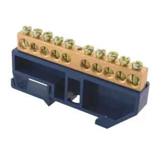 Barramento Terra Din 10 Ligações com Suporte Azul - Tramontina