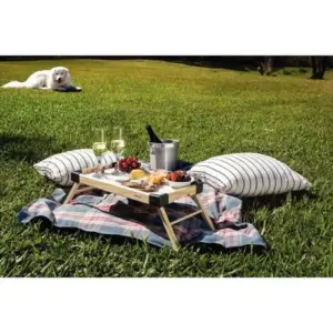 Bandeja Small com Pés Dobráveis Estrutura em Madeira e Cantoneiras em Polipropileno Preto - Imagem 6