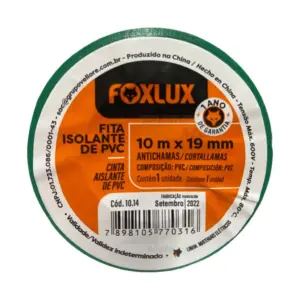 Fita Isolante 10 Mts Verde Foxlux - Imagem 1