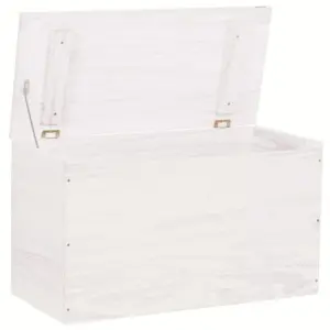 Baú Multiuso em Madeira Maciça com Acabamento na Branca