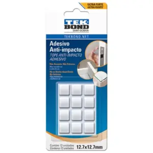 Adesivo Anti-impacto Quadrado 12,7mm com 12 Unidades - Imagem 1