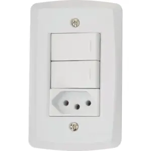 Conjunto 4" X 2" de 2 Interruptores Paralelos + 1 Tomada 2p+t 20a 250v - Tramontina