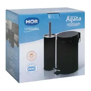 Conjunto ágata Lixeira 3l e Escova para Vaso Sanitário - Imagem 2