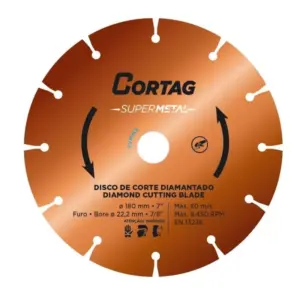 Disco de Corte Diamantado Supermetal 180mm - Cortag