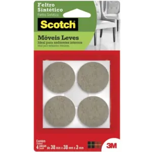 Feltro Sintético Redondo 38mm com 4 Peças Marrom