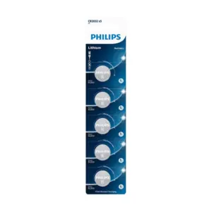 Bateria Philips do Tipo Moeda Cr2032 3v Lítio com Pack 5 Unidades Cr2032p5b/59 - Imagem 1