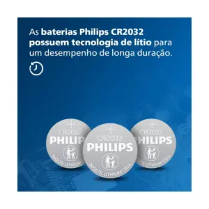 Bateria Philips do Tipo Moeda Cr2032 3v Lítio com Pack 5 Unidades Cr2032p5b/59 - Imagem 4