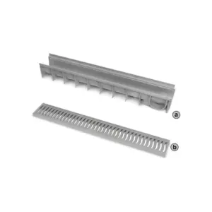 Grelha Coletora Agua Pluvial Calha Cinza para Piso - Roma