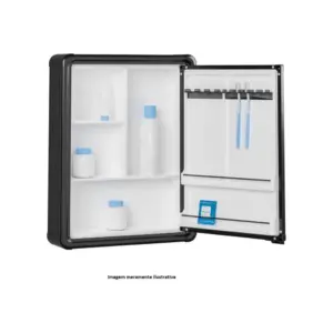 Armário Plástico com Perfil em Alumínio de Sobrepor 1 Porta 35x45cm Preto - Imagem 6