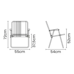 Cadeira de Praia Tramontina Samoa Alta em Alumínio com Assento Azul - Imagem 3