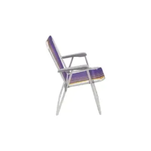 Cadeira de Praia Tramontina Samoa Alta em Alumínio com Assento Roxo e Amarelo - Imagem 3