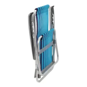 Cadeira de Praia Reclinável Tramontina Bali Baixa em Alumínio com Assento Azul - Imagem 6