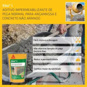 Sika- Aditivo Impermeabilizante - Sika-1 Amarelo, Rebocos Internos e Externos - Uso Fácil - Saco 1l - Imagem 3