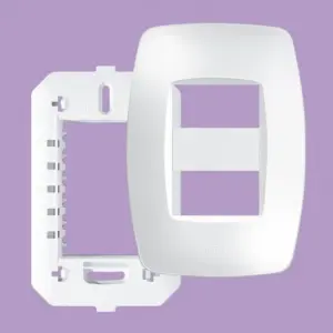 Placa 4" X 2" com Suporte 2 Módulos Horizontais Distanciados Elegance - Fame