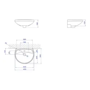 Lavatório para Coluna Ravena/izy 46x36cm Creme - Imagem 5