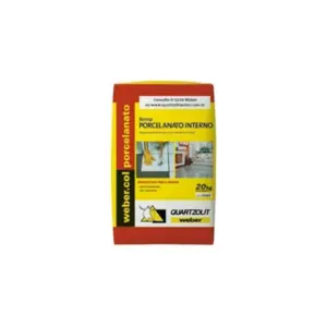 Cimento Cola Ac Iii para Porcelanato Interno Cinza 20kg - Quartzolit - Imagem 1