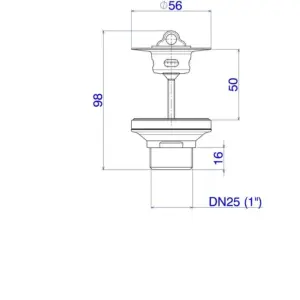 Válvula de Escoamento com Tampa Plástica para Lavatório 1" - Imagem 5