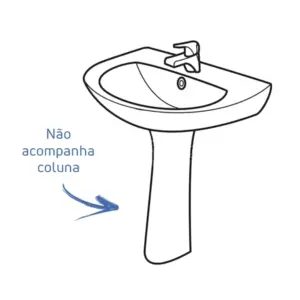 Lavatório para Coluna Aspen 44,5x35,5cm ébano - Imagem 5