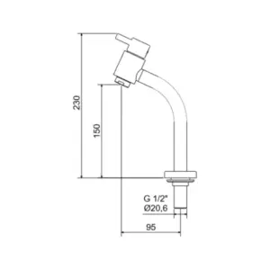 Torneira para Banheiro Balcão 1202 Minimal Classic Preto Matt Meber - Imagem 3