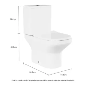 Kit Completo Vaso Sanitário com Caixa Acoplada Axis Branco - Imagem 6