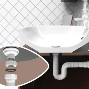 Sifão Tubo Extensivo Universal com Porca em Polipropileno Branco - Imagem 10