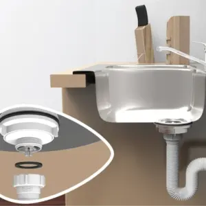 Sifão Tubo Extensivo Universal com Porca em Polipropileno Branco - Imagem 9