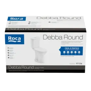 Kit Vaso Sanitário com Caixa Acoplada 3/6 Litros e Assento Debba Round Branco - Imagem 5