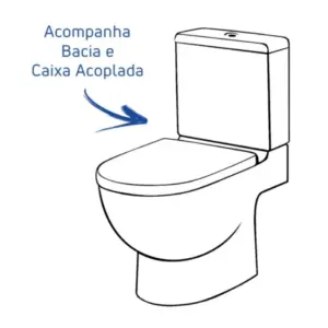 Kit Vaso Sanitário com Caixa Acoplada 3/6 Litros e Assento Debba Round Branco - Imagem 8