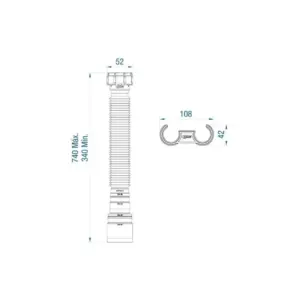 Sifão Sanfonado Extensível Censi 74cm Branco - Imagem 5